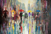 Commission for Mr Ravi (Reserved) - Eva Czarniecka Umbrella Oil paintings Rain London Streets Pallets Knife Limited Edition Prints Impressionism Art Contemporary  