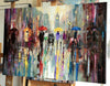 Commission for Mr Ravi (Reserved) - Eva Czarniecka Umbrella Oil paintings Rain London Streets Pallets Knife Limited Edition Prints Impressionism Art Contemporary  