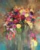 'Midsummer Bouquet' Oil Painting on Canvas - Eva Czarniecka Umbrella Oil paintings Rain London Streets Pallets Knife Limited Edition Prints Impressionism Art Contemporary  