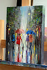 'City Life-London' Oil Painting Displayed on an easel