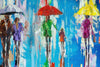 'Walk In Colour' Oil Painting on Canvas - Eva Czarniecka Umbrella Oil paintings Rain London Streets Pallets Knife Limited Edition Prints Impressionism Art Contemporary  