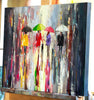 'Summer In The City Rain' Oil Painting on Canvas - Eva Czarniecka Umbrella Oil paintings Rain London Streets Pallets Knife Limited Edition Prints Impressionism Art Contemporary  