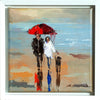 'Our Journey' Framed Oil Painting on Canvas Ready to Hang - Eva Czarniecka Umbrella Oil paintings Rain London Streets Pallets Knife Limited Edition Prints Impressionism Art Contemporary  