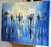 'Midsummer Night' Oil Painting on Canvas - Eva Czarniecka Umbrella Oil paintings Rain London Streets Pallets Knife Limited Edition Prints Impressionism Art Contemporary  