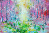 'Into The Light' Original Oil Painting on Canvas - Eva Czarniecka Umbrella Oil paintings Rain London Streets Pallets Knife Limited Edition Prints Impressionism Art Contemporary  