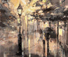 'Winter Night In Hyde Park' Oil Painting on Canvas - Eva Czarniecka Umbrella Oil paintings Rain London Streets Pallets Knife Limited Edition Prints Impressionism Art Contemporary  