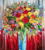 'Full Bloom' Oil Painting - Eva Czarniecka Umbrella Oil paintings Rain London Streets Pallets Knife Limited Edition Prints Impressionism Art Contemporary  