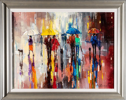 The Autumn City Hand Embellished Limited Edition Print on Canvas Unframed