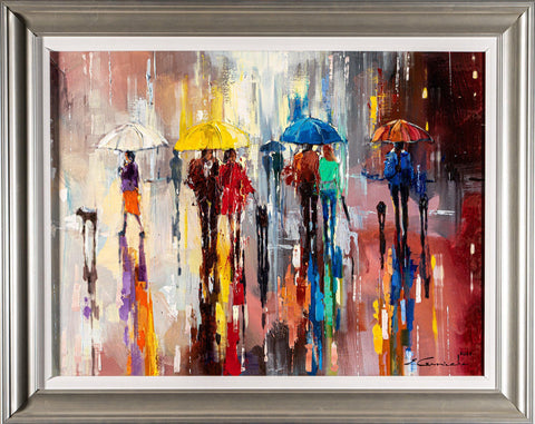 'The Autumn City' Framed Oil Painting on Canvas/Reserved