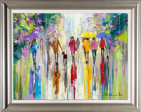'Spring In The City'  Framed Original Oil Painting