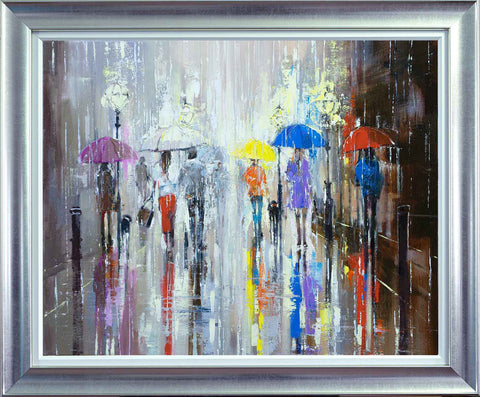 'Spring Downpour' Framed Original Oil Painting