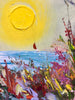 'Autumn Beach' Oil Painting On Canvas Framed Ready to Hang - Eva Czarniecka Umbrella Oil paintings Rain London Streets Pallets Knife Limited Edition Prints Impressionism Art Contemporary  