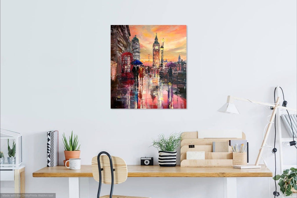 'QUIET NIGHT IN LONDON' Original Oil Painting on Canvas Ready to Hang