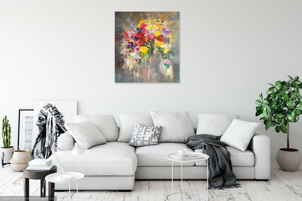 'Autumn Breeze Flowers' Original Oil Painting on Canvas